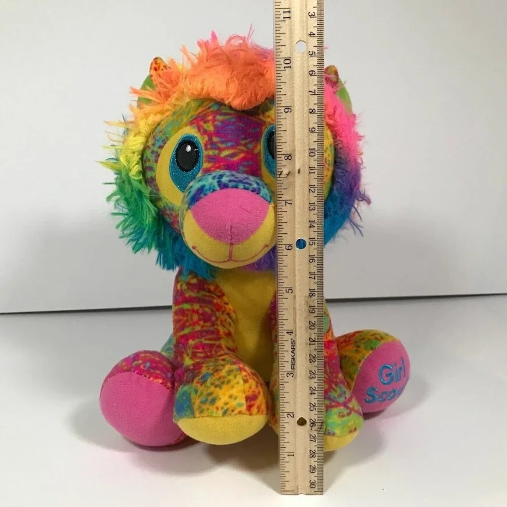 Girl Scouts 10 Inch Yellow Lion Plush Rainbow Mane Stuffed Animal 75120